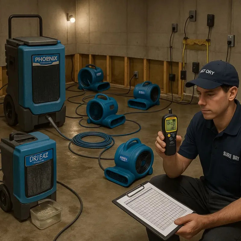 Structural Drying and Dehumidification process in Black Canyon City, AZ